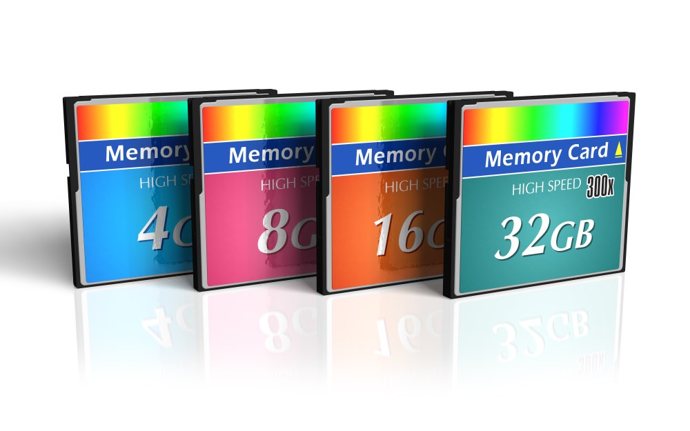 Set of CompactFlash memory cards